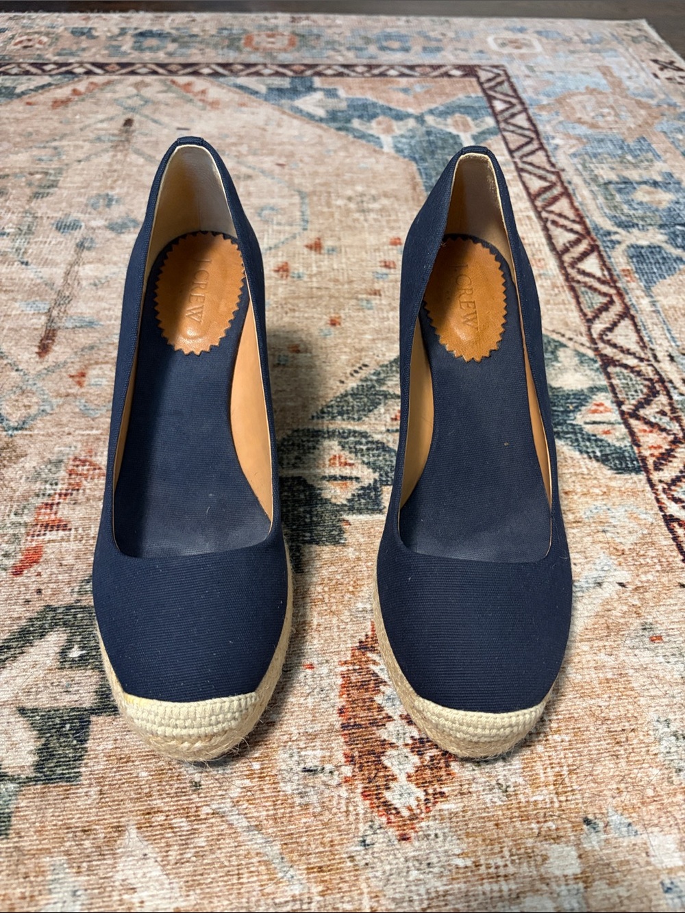 Women’s J.Crew Navy Espadrille Wedges - Casual Summer Pump